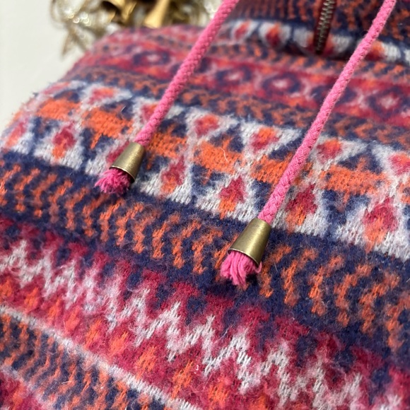 Jason Maxwell Vtg Fleece Aztec Geometric Mock Neck Sweatshirt Size Medium Korea - Picture 7 of 9